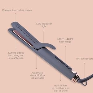 Hairitage by Mindy McKnight 2-in-1 Styler Ceramic Tourmaline 2in1 Flat Iron Hair